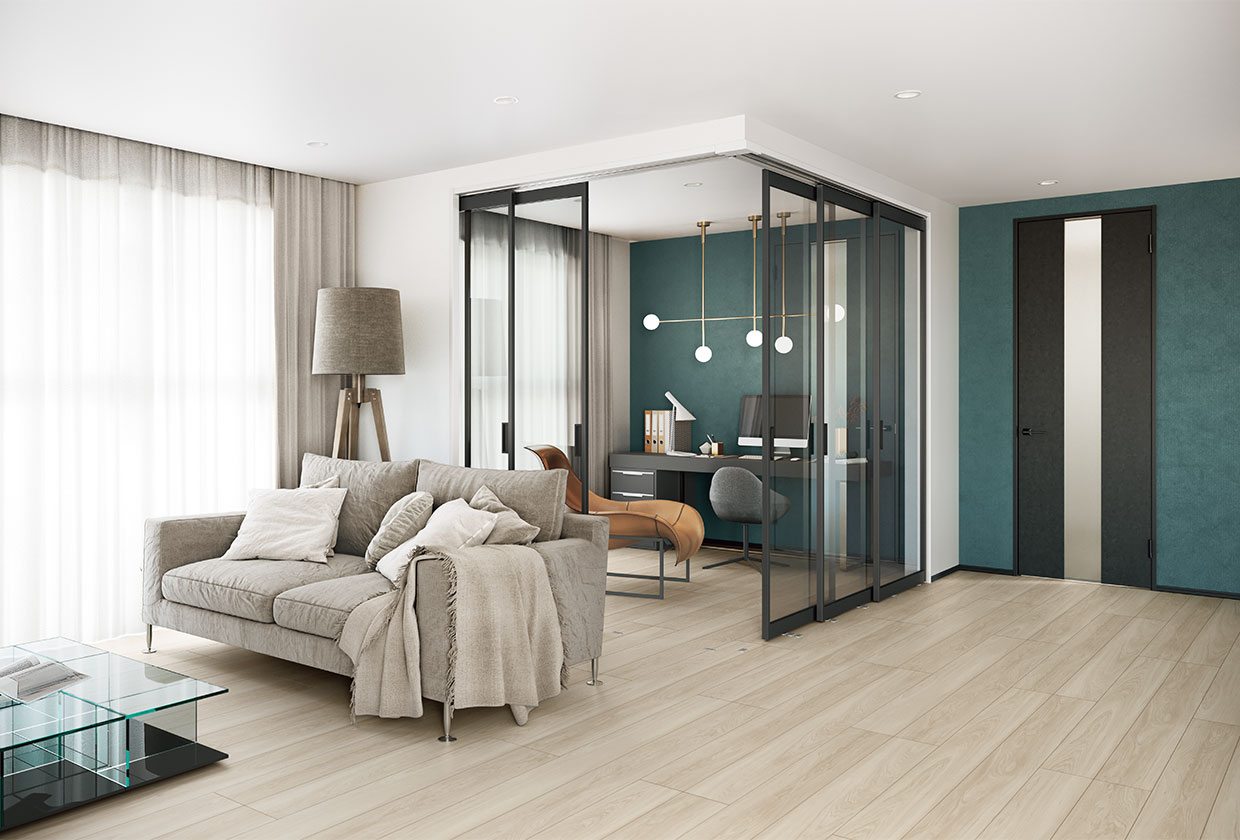 書斎スペースに開放感を